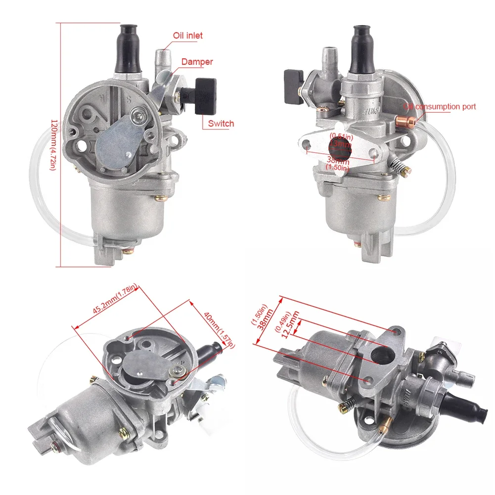 Mini Carburetor For 47CC 49CC 50CC 2 Stroke Dirt Bike Aluminum Alloy Motorcycle Carburetor Carb