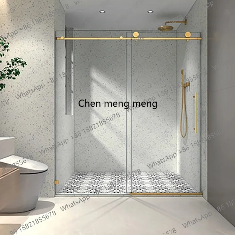 Frameless Sliding Shower Door Tempered Glass Soft Closing 70MM Pulleys Nano Coating 55-60
