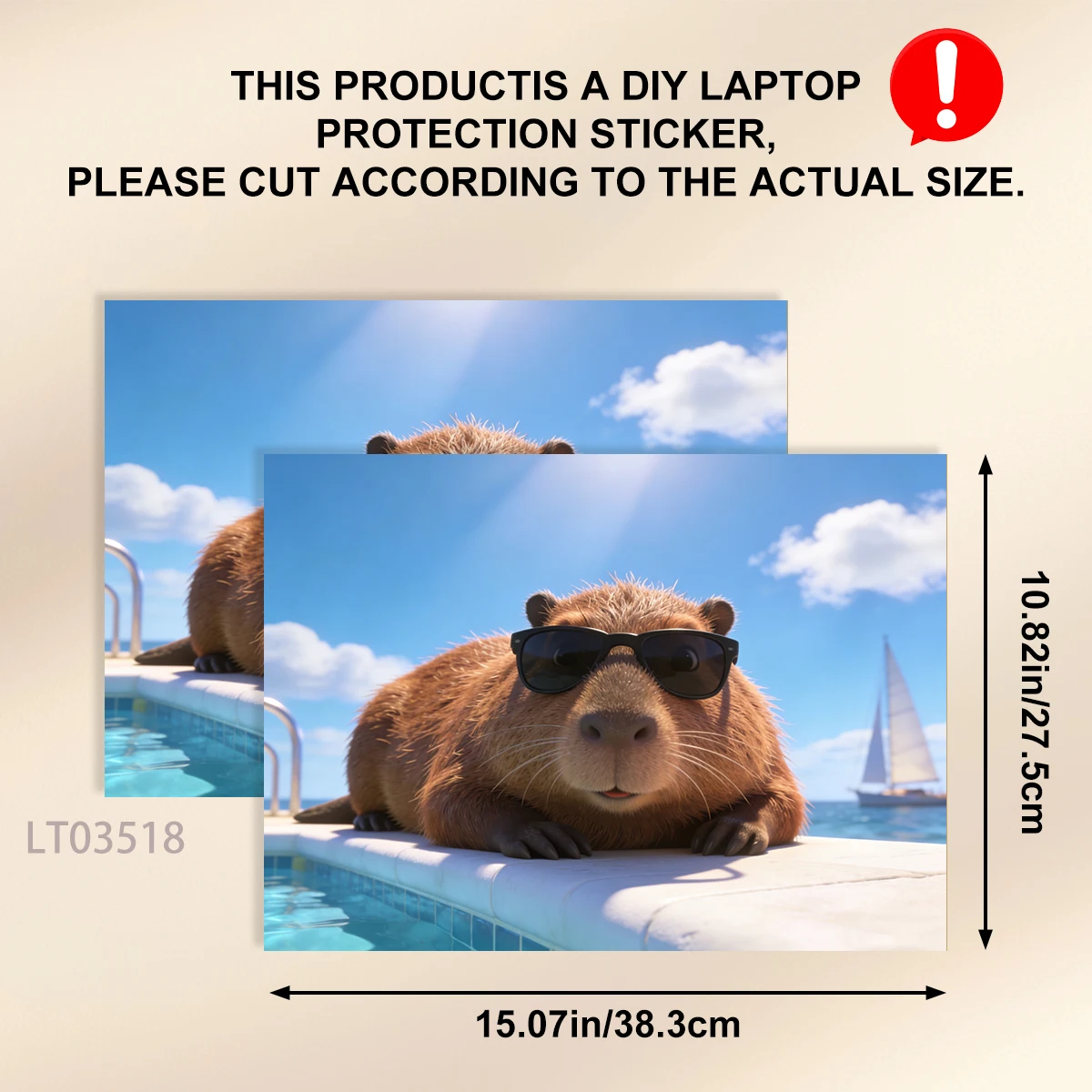 Cute Animal & Fresh Floral PVC Laptop Stickers, Self-Adhesive Hot-Selling Notebook Decor