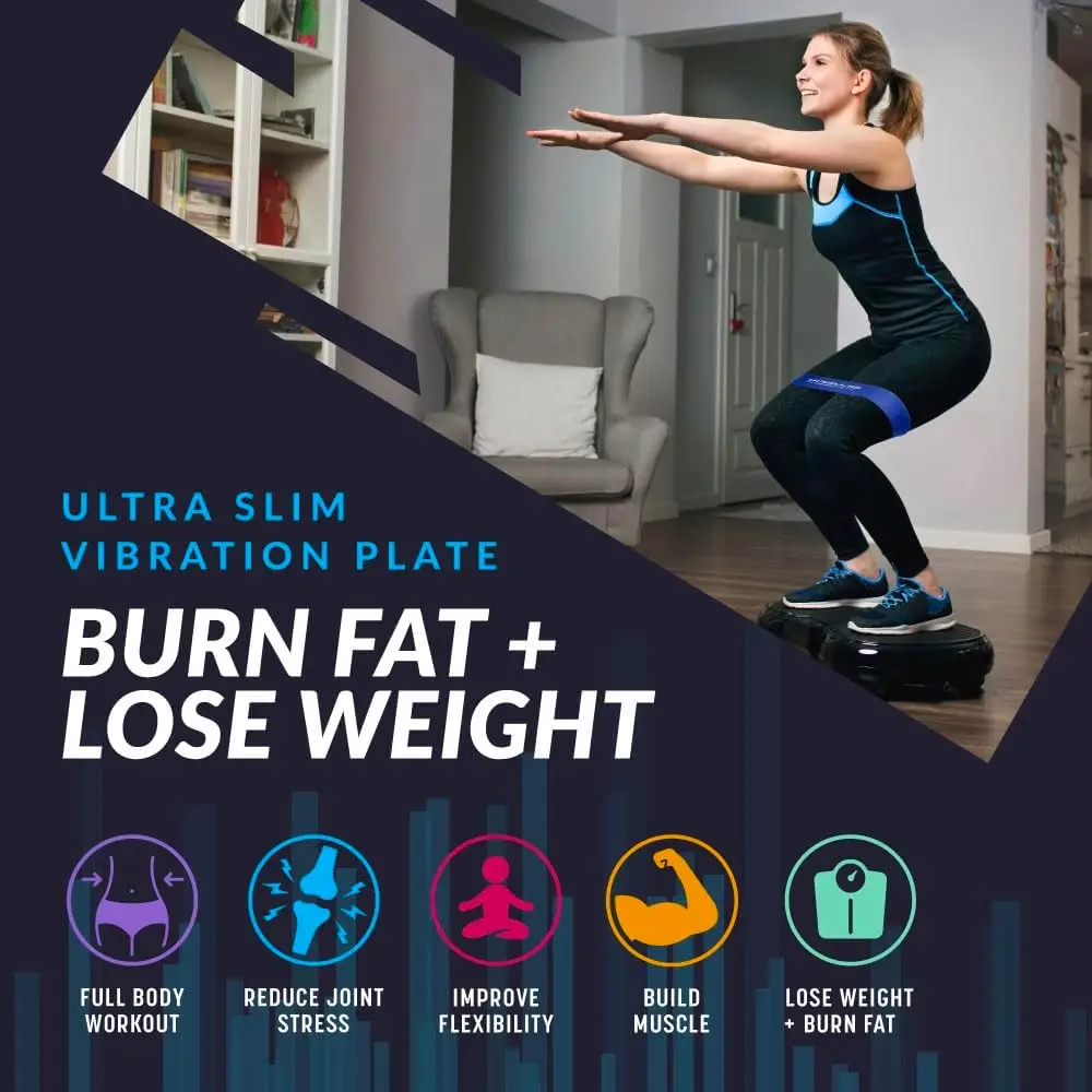 Bluefin Fitness Ultra Slim and Premium 3D Power Vibration Plate - Innovational Vibro Shaper 5 Programs