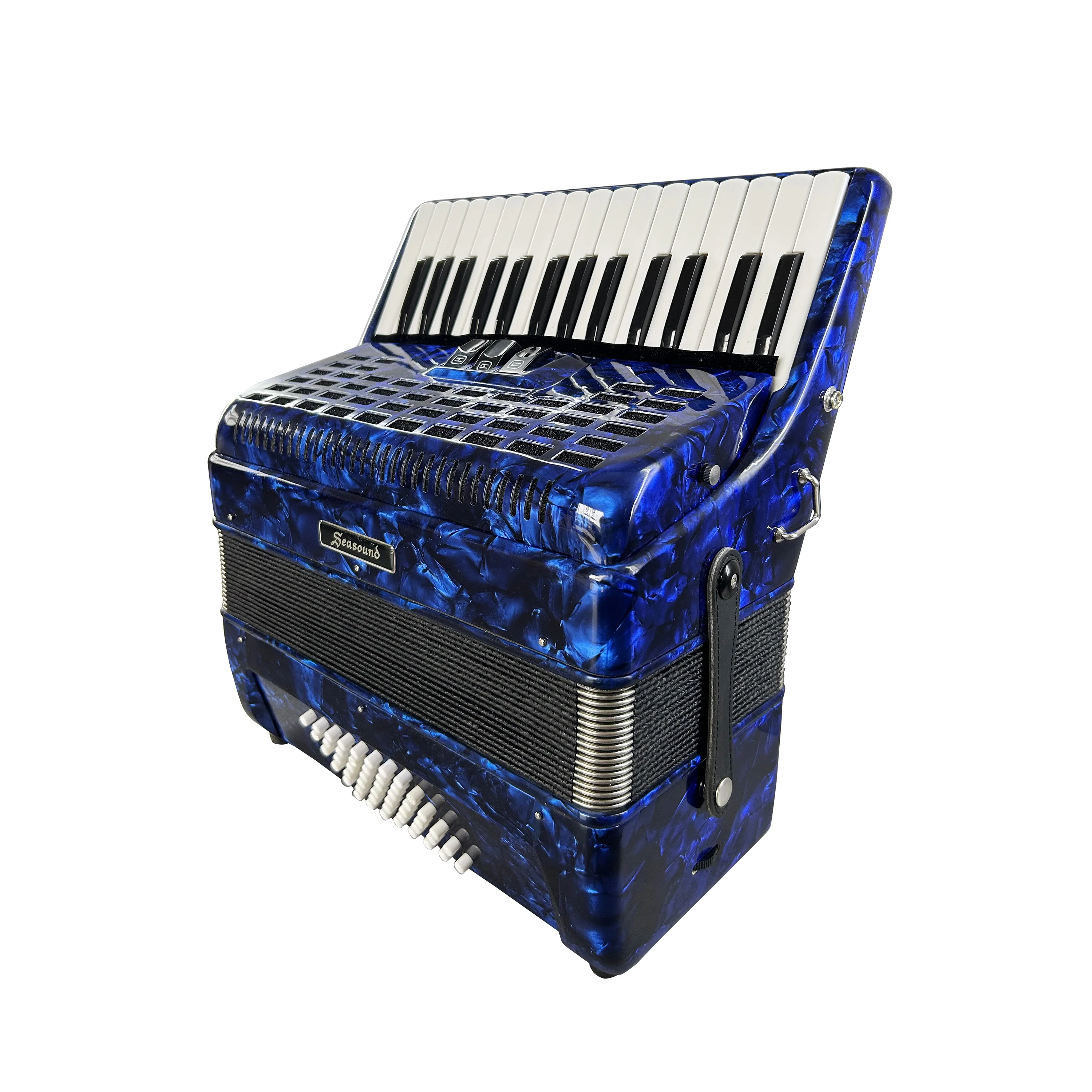 Professional JP3048B Accordion Instrument 30 Keys 48 Bass 3 Registers Diatonic Blue Celluloid Piano Keyboard
