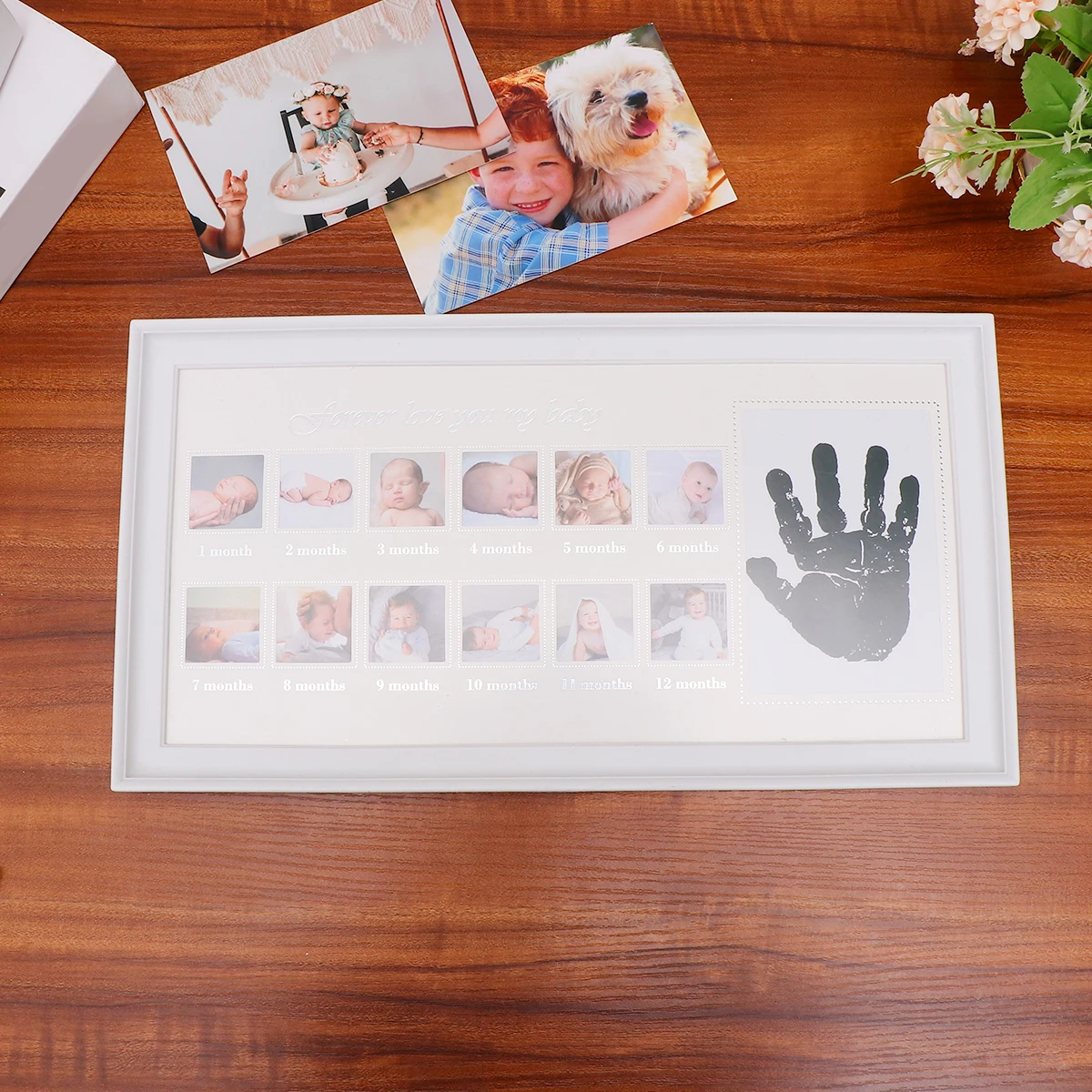 

1PC Growth Record Photo Frame Fingerprint Dispaly Holder Creative Pictures Frame for Baby Infant White