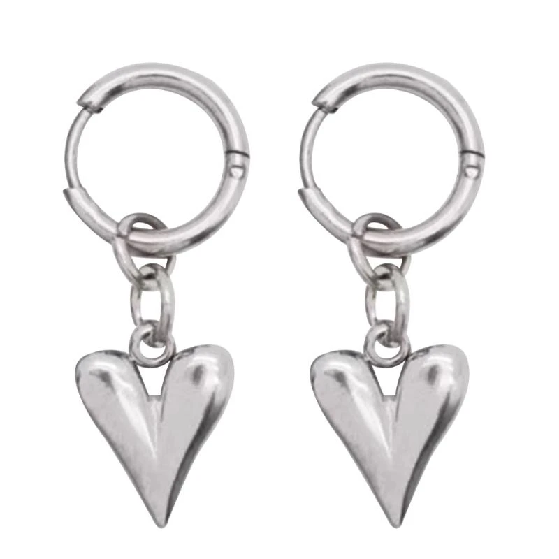 

652F Heart Drop Earring Y2K Fashion Ear Jewelry Heart Pendant Earrings Love Ear Pendants Dangle Earrings for Party Daily