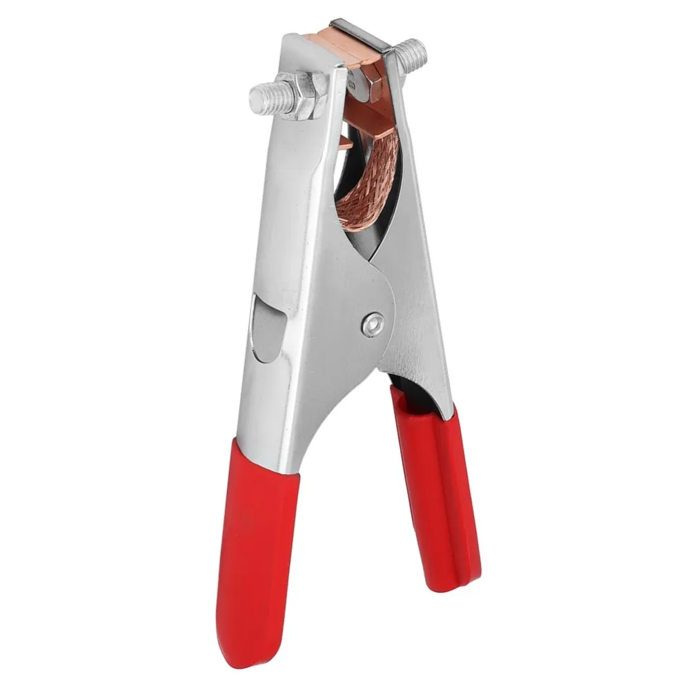 300A Current Rating Welding Ground Clamp Copper Braided Wire Nickel Plated Brass Ground Cable Clamp Easy Install Design
