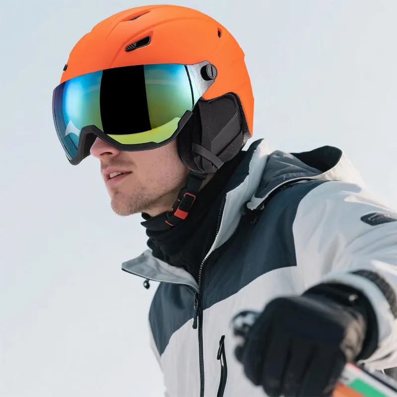 

Approved High-End Custom Snow Ski Helmet with Visor New Construction Plastic Material for Winter Sports Snowboarding