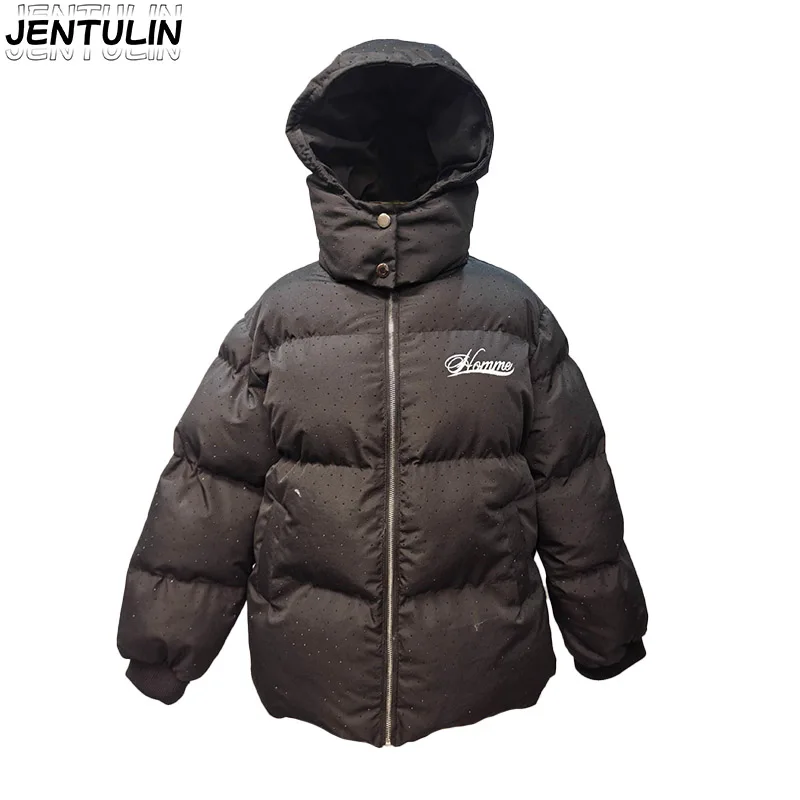 

Harajuku Winter Men's Padded Jacket Thick Warm Coat American Retro Style Zip Up Outerwear Casual Streetwear Fashion Trend New