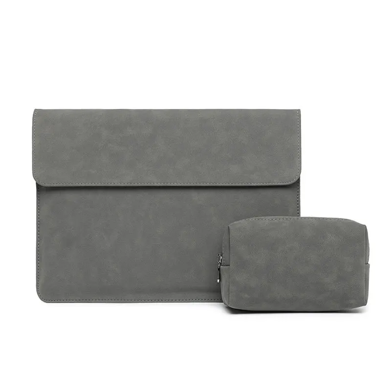 

Laptop Bag Sleeve For Macbook A3449 Air 13 , Air 15 M4 M5 Pro 14 16 Inch 2025 2026 PU Leather Bags Cover +Mouse storage bag