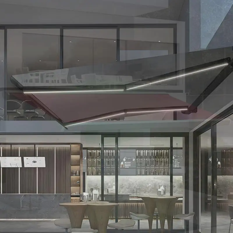 

Full Cassette Manual Remote Control Acrylic Sun Shade Rain Canopy Outdoor Patio Garden USA Retractable Awning