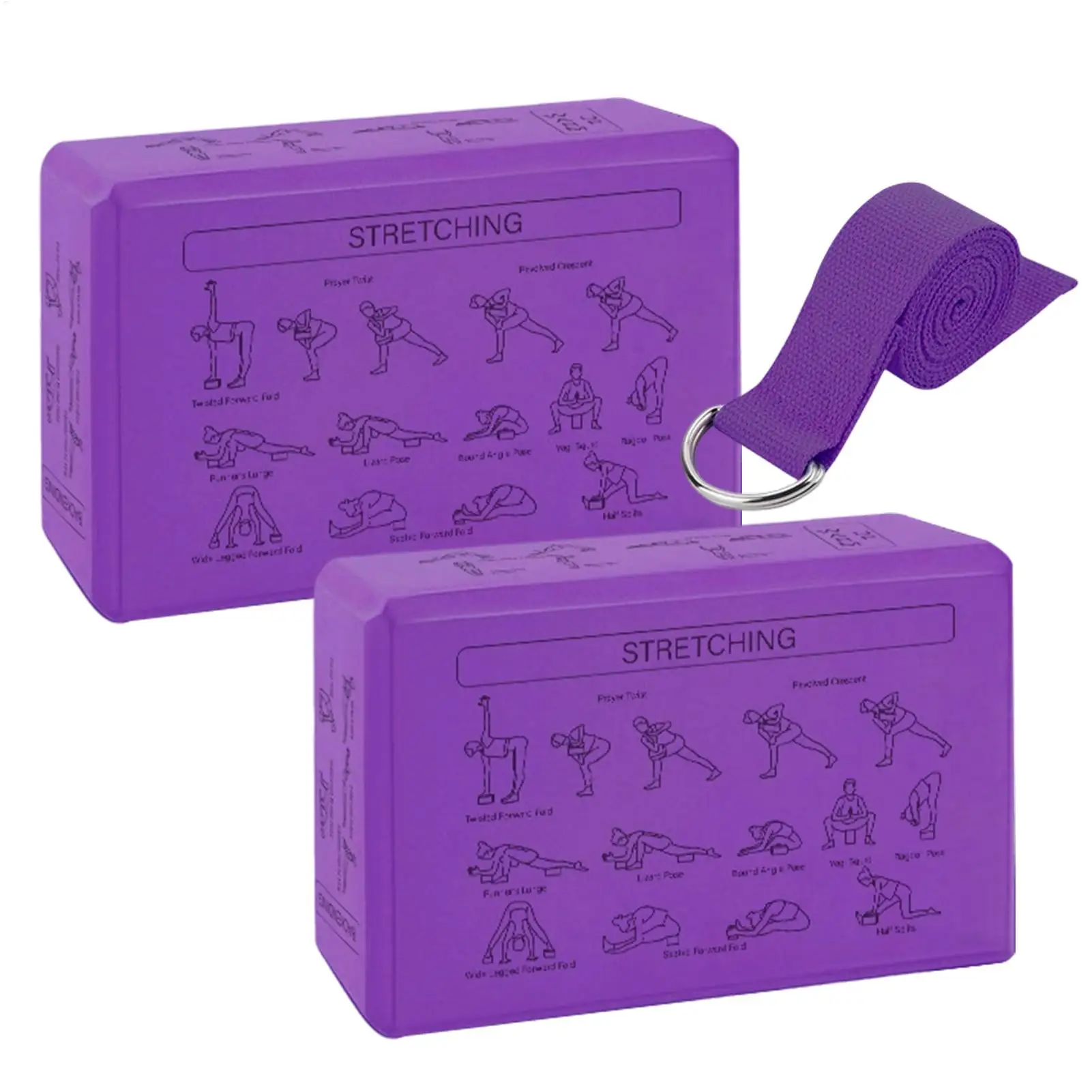 Yoga Brick 2-Piece Portable Non-Slip Soft Yoga Wedge Exercise Equipment for Women Beginners Meditation Training Stretching