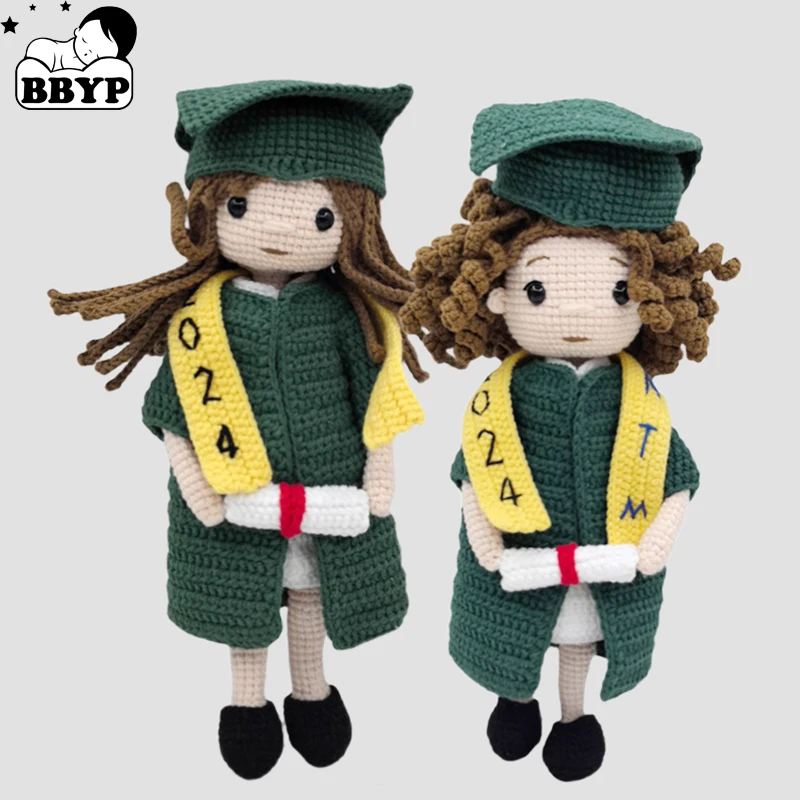 Handmade Knitting Doll Graduation Doll Crochet Dolls For Home Accessories Craft Gifts Ornaments Finished Dolls