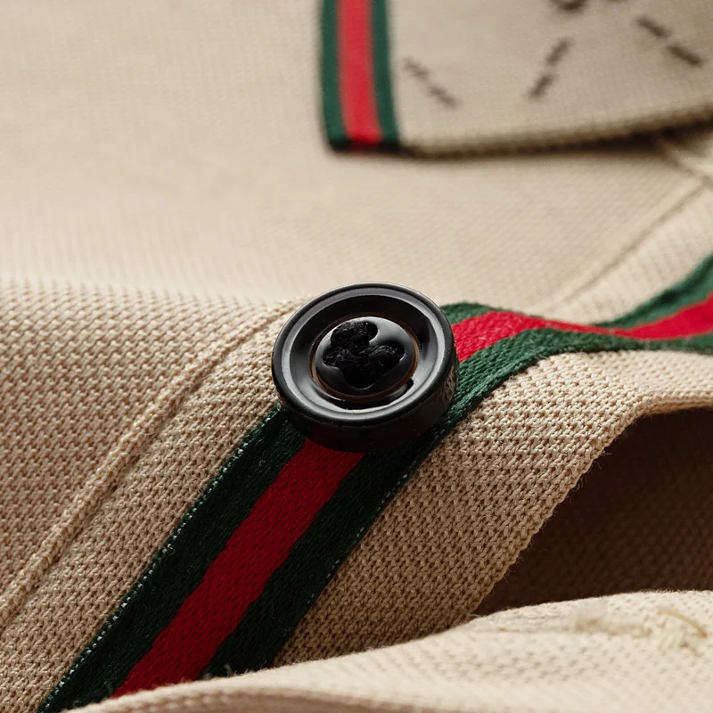 Hochwertiges Marken-Poloshirt mit kurzen Ärmeln, modisches Buchstabenprägungsdesign, Revers-T-Shirt, Sommer-Baumwoll-T-Shirt, atmungsaktiv, lässige Herrenbekleidung – Detail 34