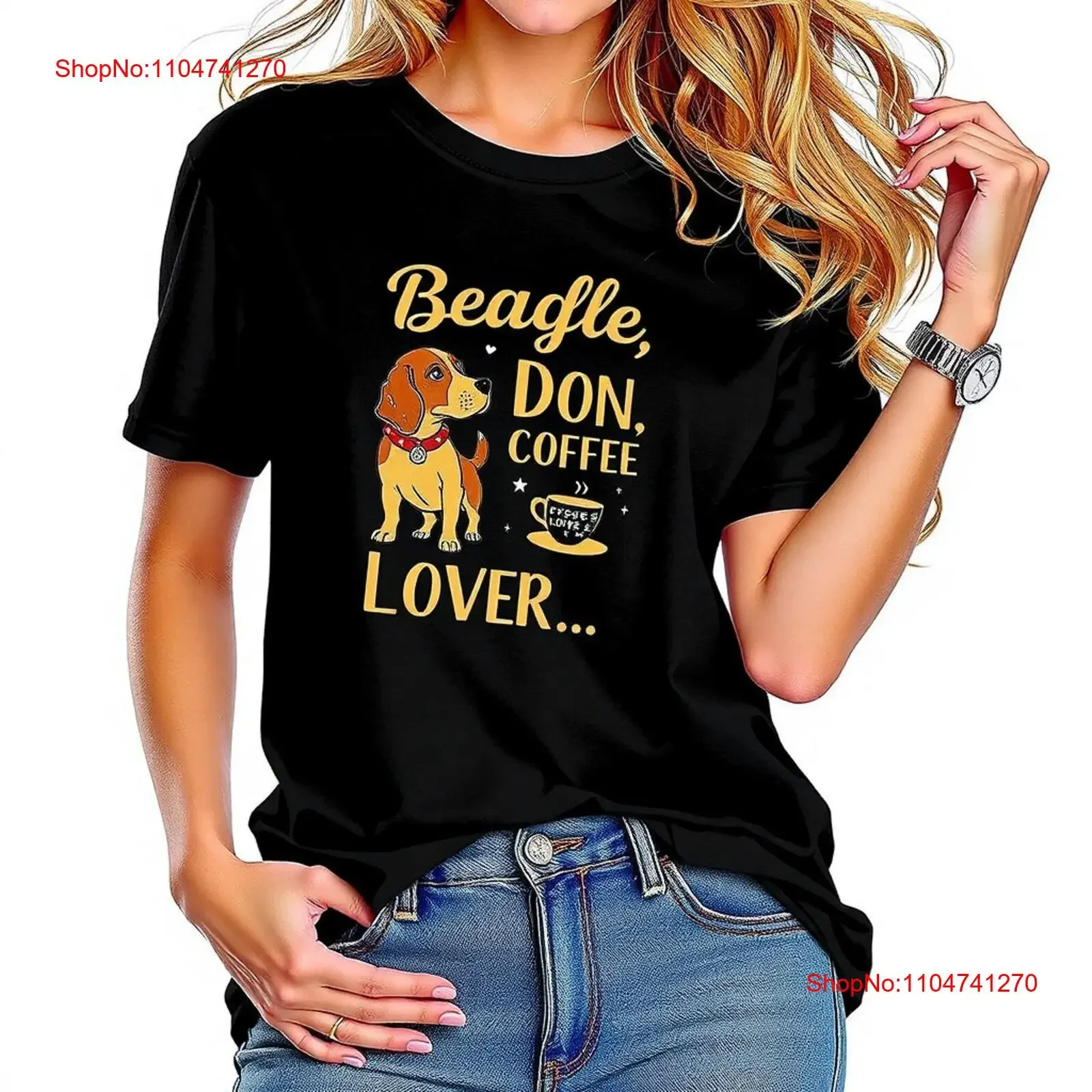 

Beagle Dog Lover T Shirt Cute for Coffee Enthusiasts vintage Washed Top For Everyday Wear Soft Versatile Unisex fashion graphic