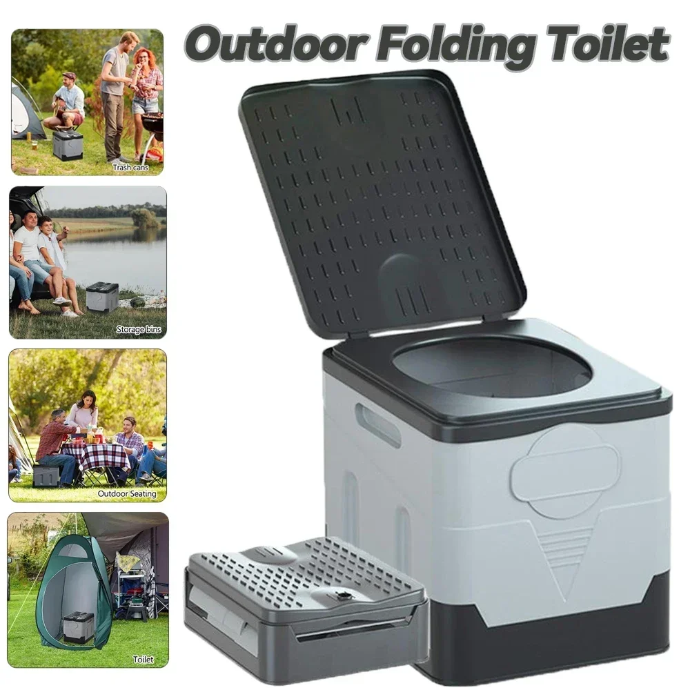 

Portable Folding Toilet for Outdoor Camping Potty for Adult Self-Driving Travel Emergency Toilet for Kid Cover Design Seat Toilt