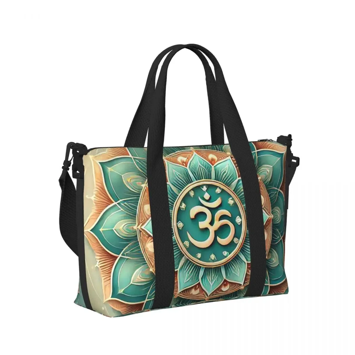 

Mandala Om Buddhism Aum Zen Yoga Meditation Beach Travel Bag Tote Bags for Gym Sport Women Shopping Duffle Shoulder Bag