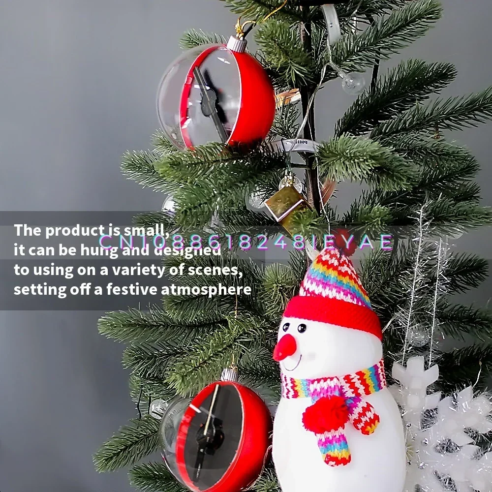 Small Size 12 Cm 3D Hologram Projection Fan Christmas Balls Plastic for Christmas Decoration