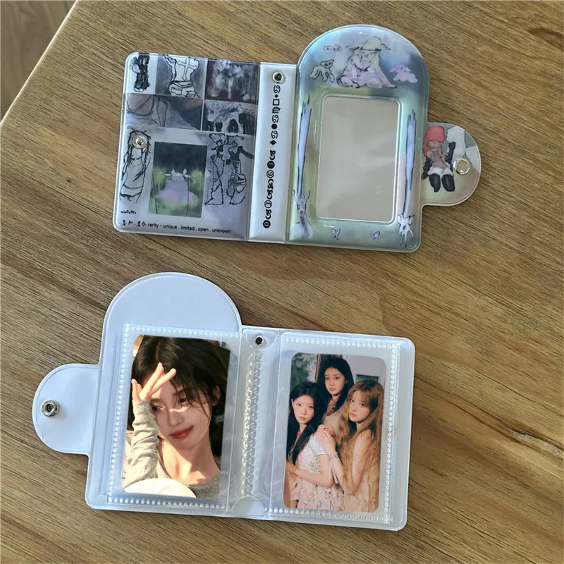 KPOP 32pcs One-pocket Card Case With Buckle 3 Inch Card Album Postcard Organizer Book LOMO Card Photo Album Kpop Binder