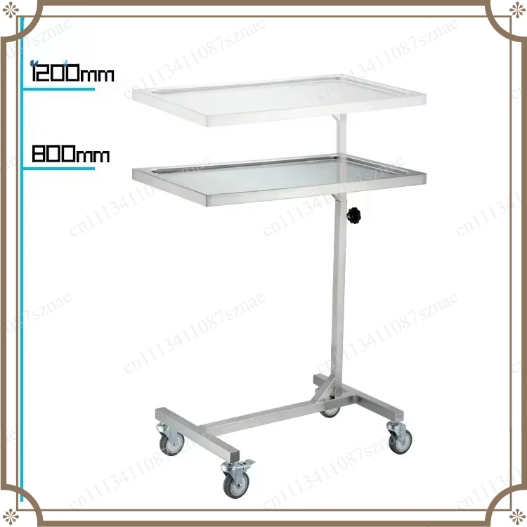 High-Quality Pet Clinic Carrier Stainless Steel Medical Trolley Vet Hospital Operation Trolley Cart Stainless Steel Vet