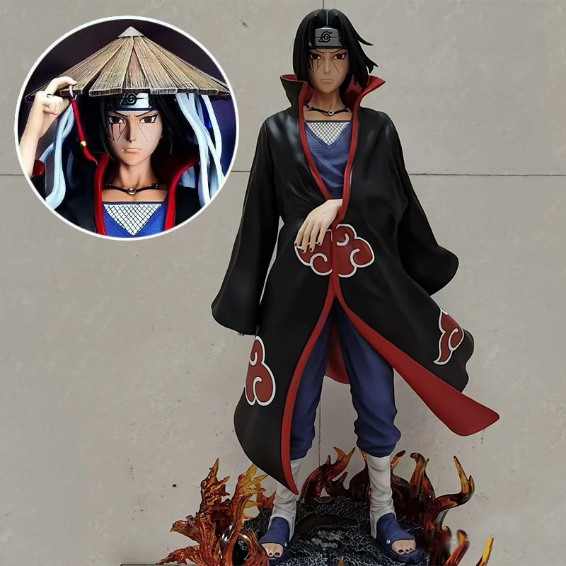 

Anime Naruto Figuras 40cm Straw Hat Itachi Uchiha Figure Akatsuki Figurine Removable arm Statue PVC Collection Decoration Toys