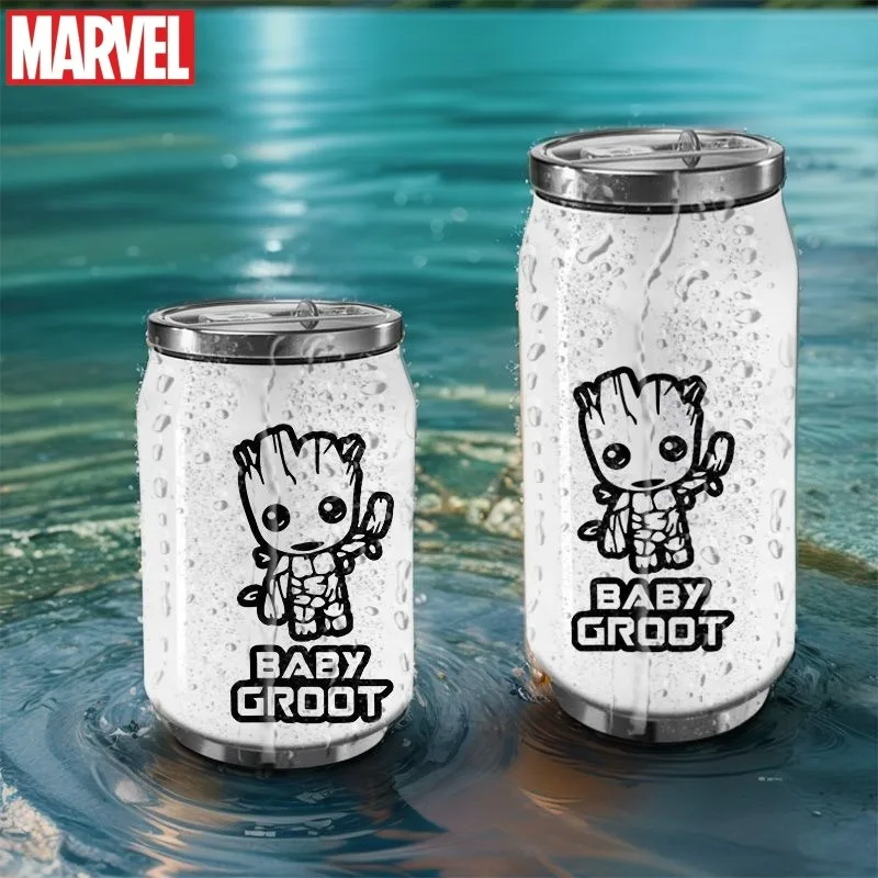 Marvel Anime dibujos animados periférico Groot hombres y mujeres moda personalidad deportes portátil estudiante taza aislada regalo de vacaciones