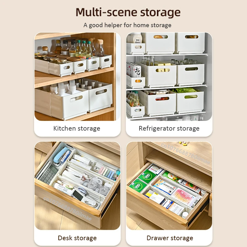 Expandable Storage Box Foldable Clothes Storage Basket Kitchen Cabinet Drawer Organizer Pull-out Snacks Beverage Storage Box