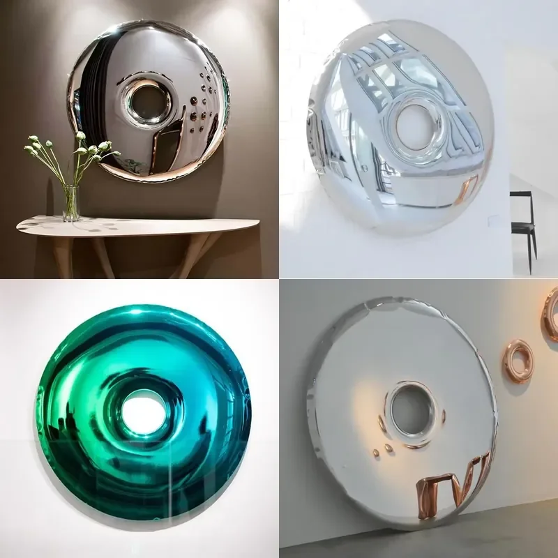 Indoor Modern Design Stainless Steel Electroplating Color Hanging Sculpture Circles Metal Wall Decor