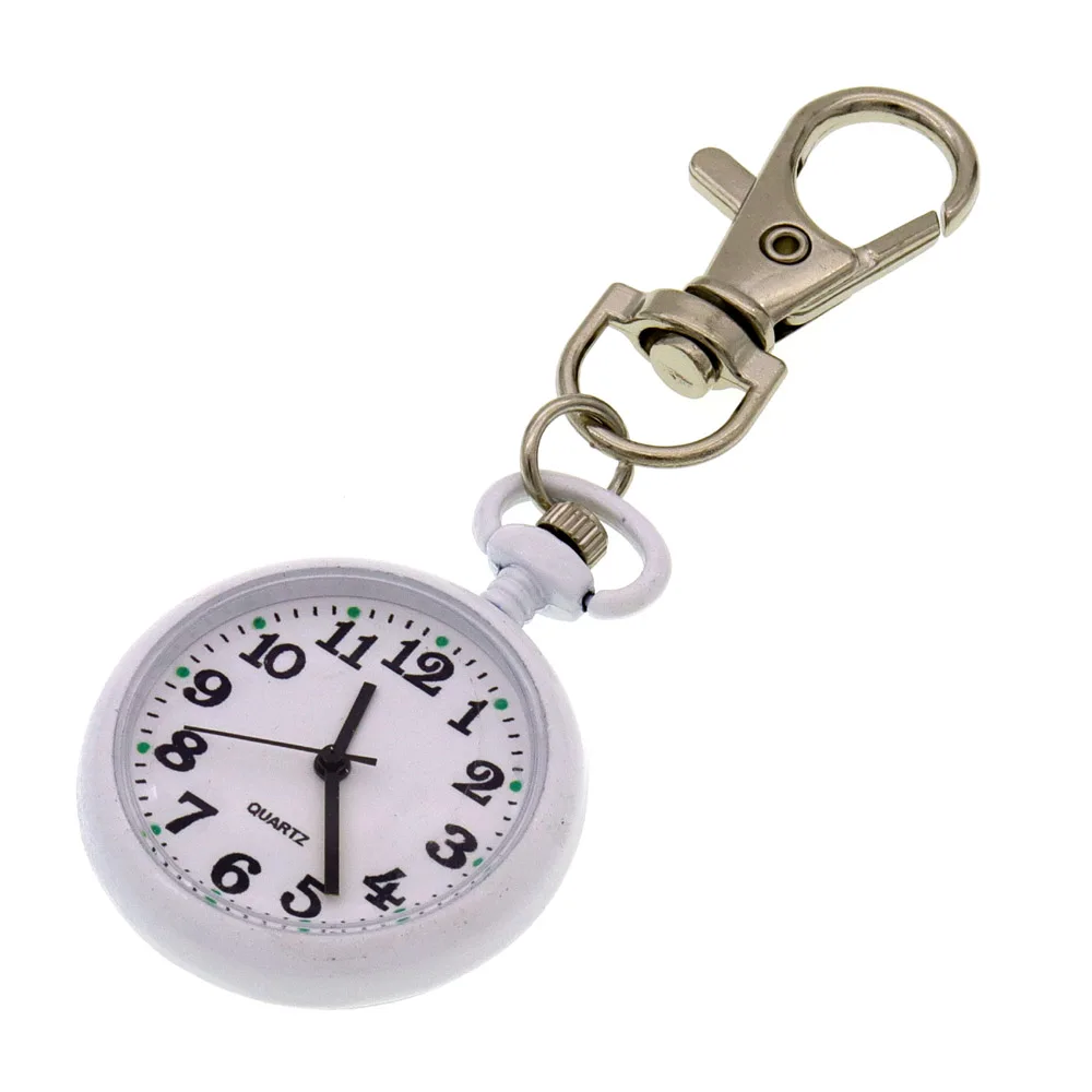 10pcs Wholesales Pocket Watches Nurse Pocket Watch Keychain Fob Clock with Battery Doctor Vintage Watch pocket  fob watches