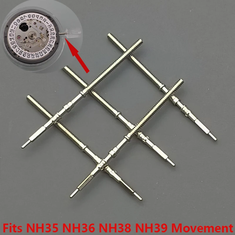2/4PCS NH35 NH36 Movement Crown Stem Fits NH35 NH36 NH38 NH39 Movement Repair Replace Standard Stem Sult for NH35 Movement Parts - view 4