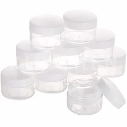 10pcs Empty Plastic Makeup Jar for Travel Transparent Sample Bottles Eyeshadow Cream Lip Balm Containers 2g 3g 5g 10g 15g 20g