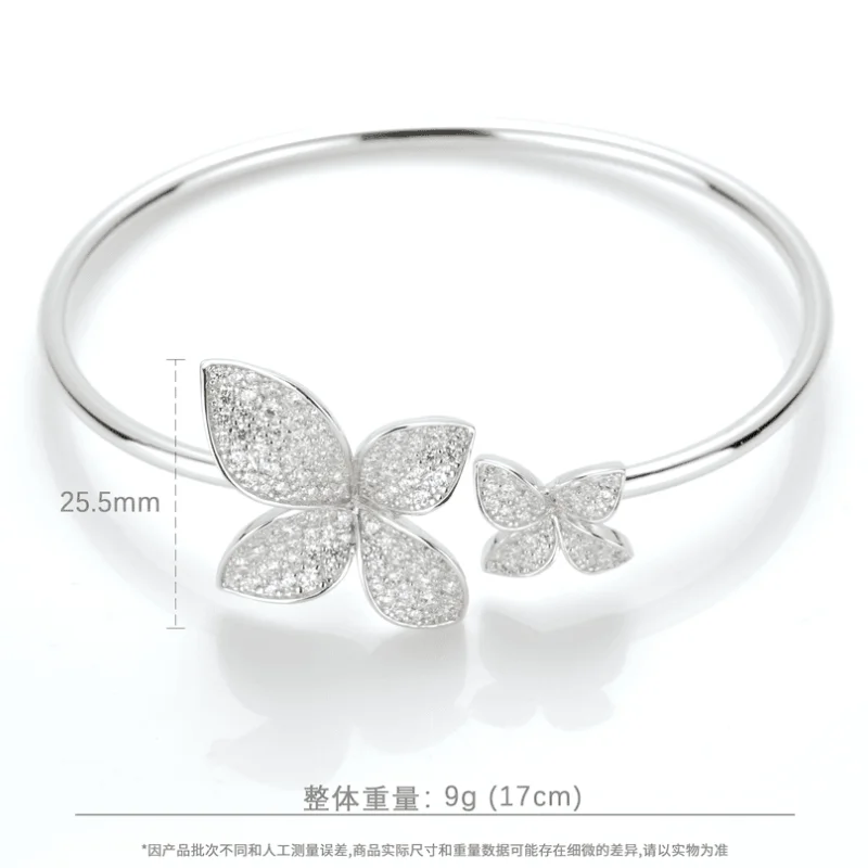 

ZOCA New Luxury 925 Sterling Silver Flower Bangle Jewelry for Women Anniversary Gift Jewelry Wholesale