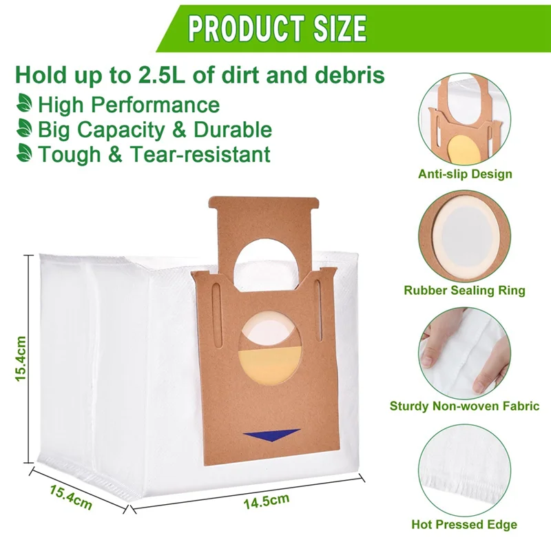 A01M-8Pcs كيس لجميع الغبار ل ECOVACS Deebot T8 AIVI/T8 Max/N8 Pro Plus/Ozmo T8/N8 Pro/T9 AIVI/T9 PRO/DX93/DDX96 أكياس مكنسة الروبوت جزء