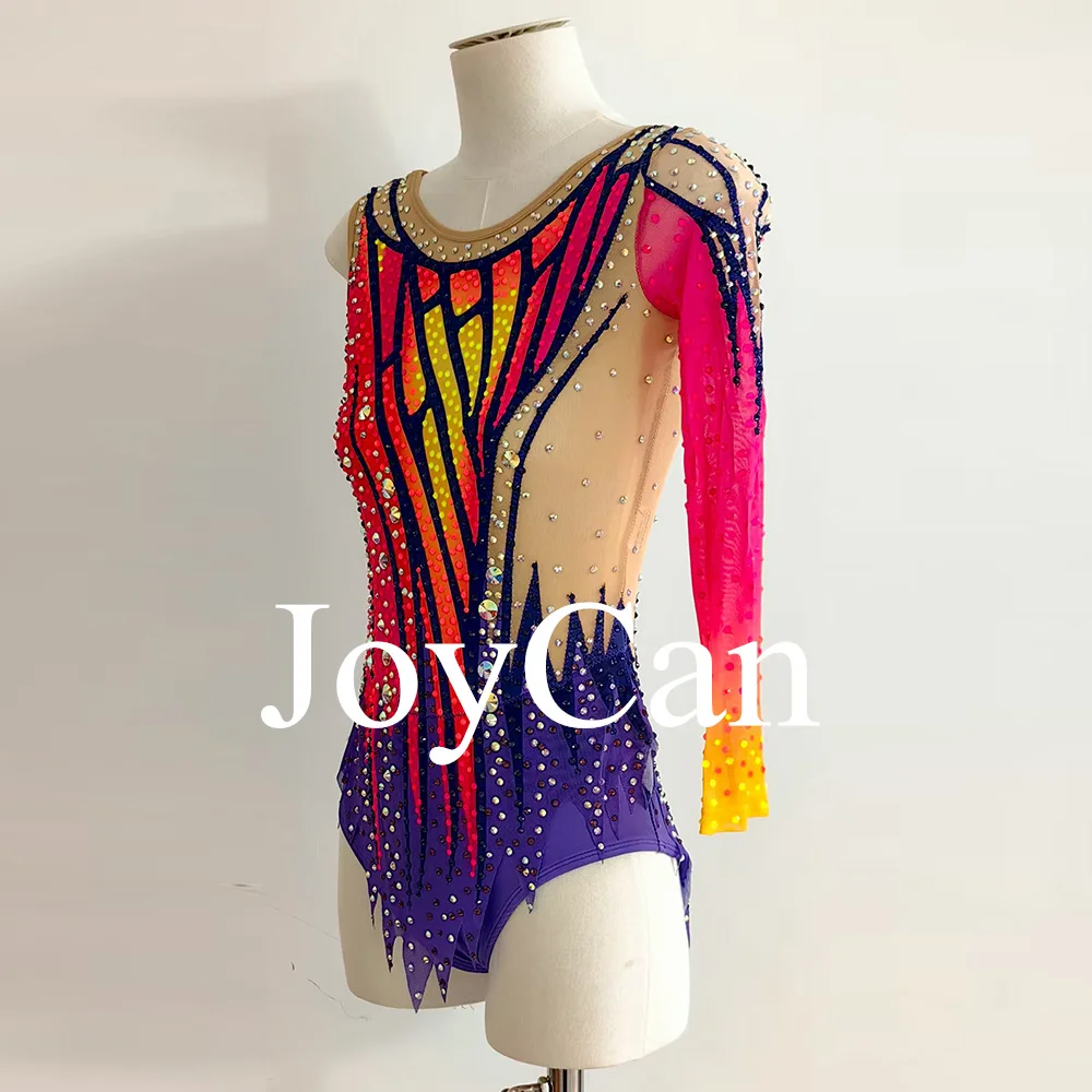 Artistic Gymnastics Leotards Colorful Spandex Unitards High Elasticity Breathable Diamond Look Rhythmic Gymnastic CostumesBD9981