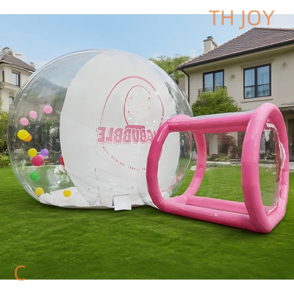 fast air ship to door,big Inflatable bubble house Human Size clear tent inflatable snow globe with tunnel for Christmas