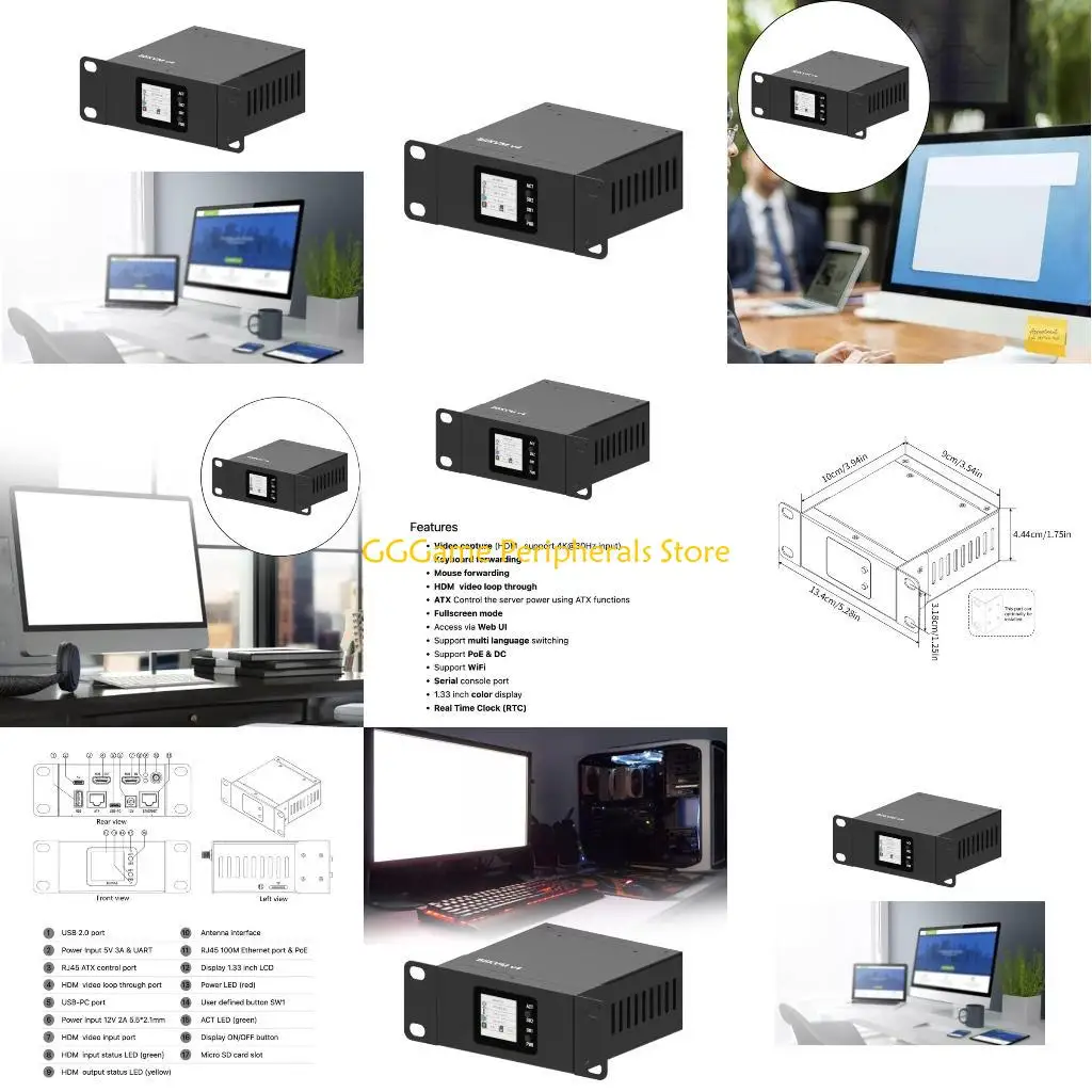 

U55B BliKVMv4 для AllWinner KVM через IP PoE, совместимый с пульт дистанционного управления с кольцевым выходом
