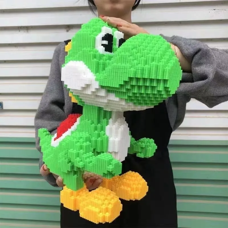 Disney Giant Green Animal Dinosaur Game Character Building Blocks Small Particle Bricks Children's Assembled Building Blocks Toy