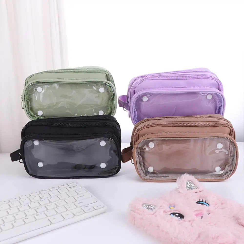 

Large Capacity Detachable Pencil Case Itabag Cosmetic Bag Ita Bag Pouch Organizer Case Solid Color Stationery Storage Bag