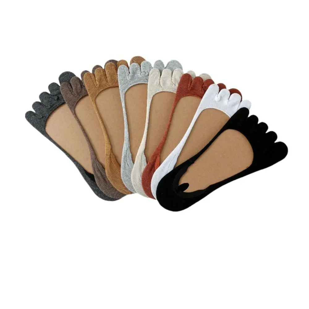 2Pcs All Match Thin Invisible Socks Womens Breathable Anti Slip Five Toe Socks Hosiery Summer Five Finger Socks Low Cut Shoes