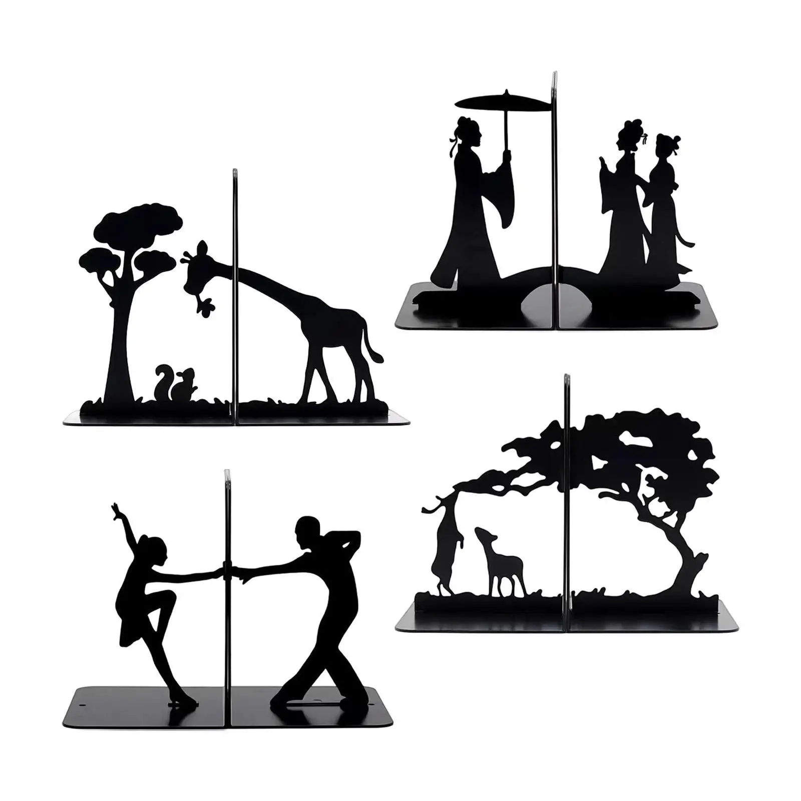 

Iron Book Ends Intricate Design Books Desktop Organizer Book Stands for Shelves and Desk Bookshelf Bookcase Office Bedroom
