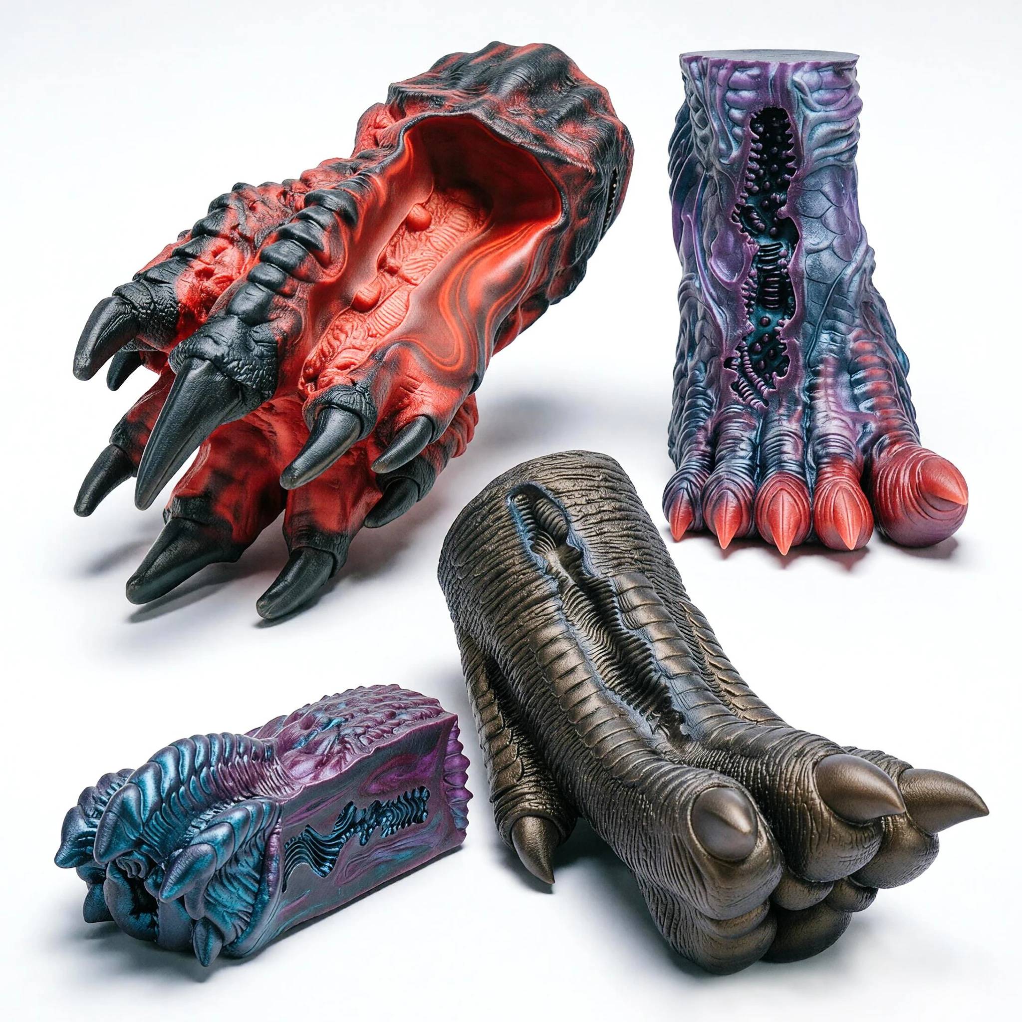 SHAZ Fire Dragon Claw Dildo Alien Masturbator, No Odor Liquid Silicone, Pocket Pussy Stroker for Men,Discreet Shipping Adult Toy