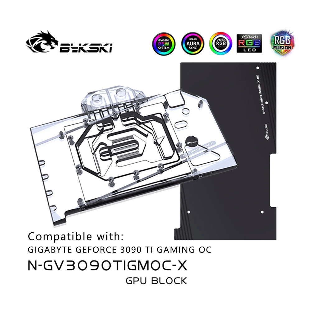 

Bykski GPU Water Cooling Block For Gigabyte Geforce RTX 3090Ti GAMING OC 24G Cooler With BackPlate,N-GV3090TIGMOC-X