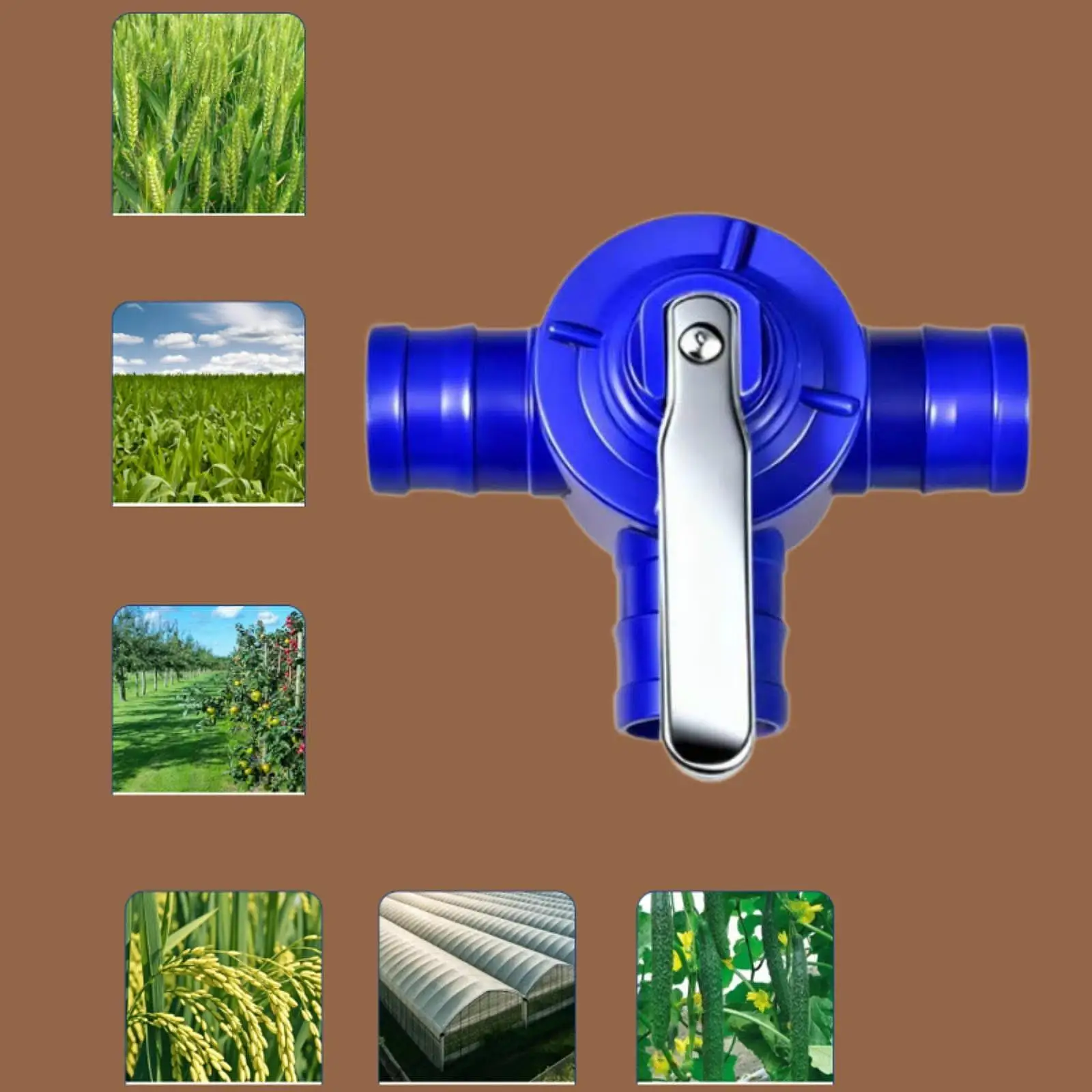 

3 Way Hose Splitter Direct Replace Easy Installation Supplies Water Hose Connector Heavy Duty Blue for Agricultural Fields Lawns
