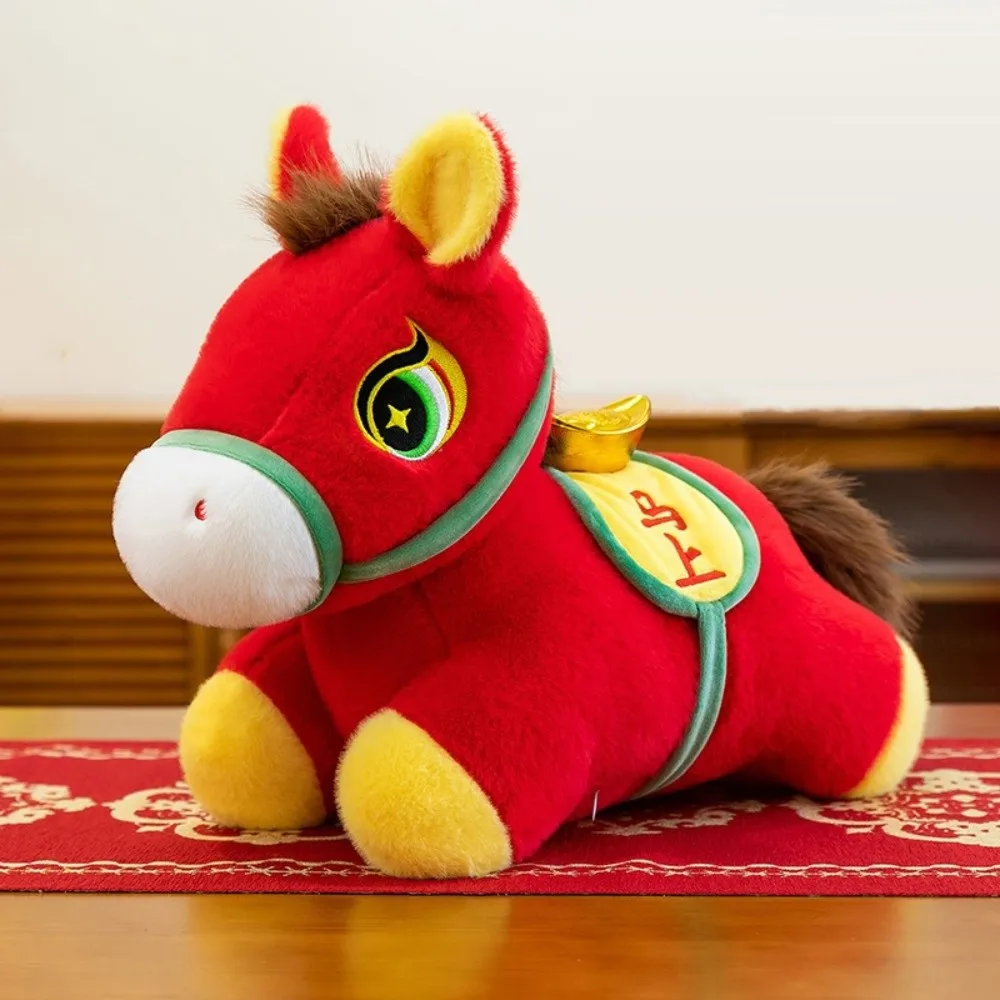 Lustige Maskottchenpuppen Pferd Niedliches Glücksbringer Stoffpferd Kawaii Flauschiges Sternzeichen Pony Figur Festliche Dekoration