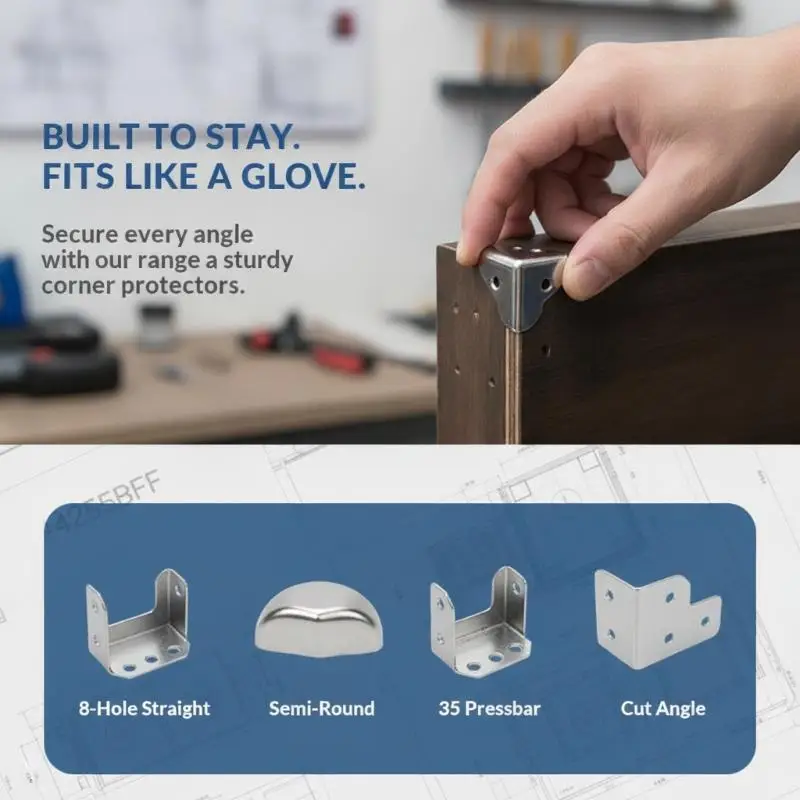 Reinforced Heavy Duty Metal Corner Bracket 6 Hole Angle Code Hardware for Workshop Storage Shelf Installation