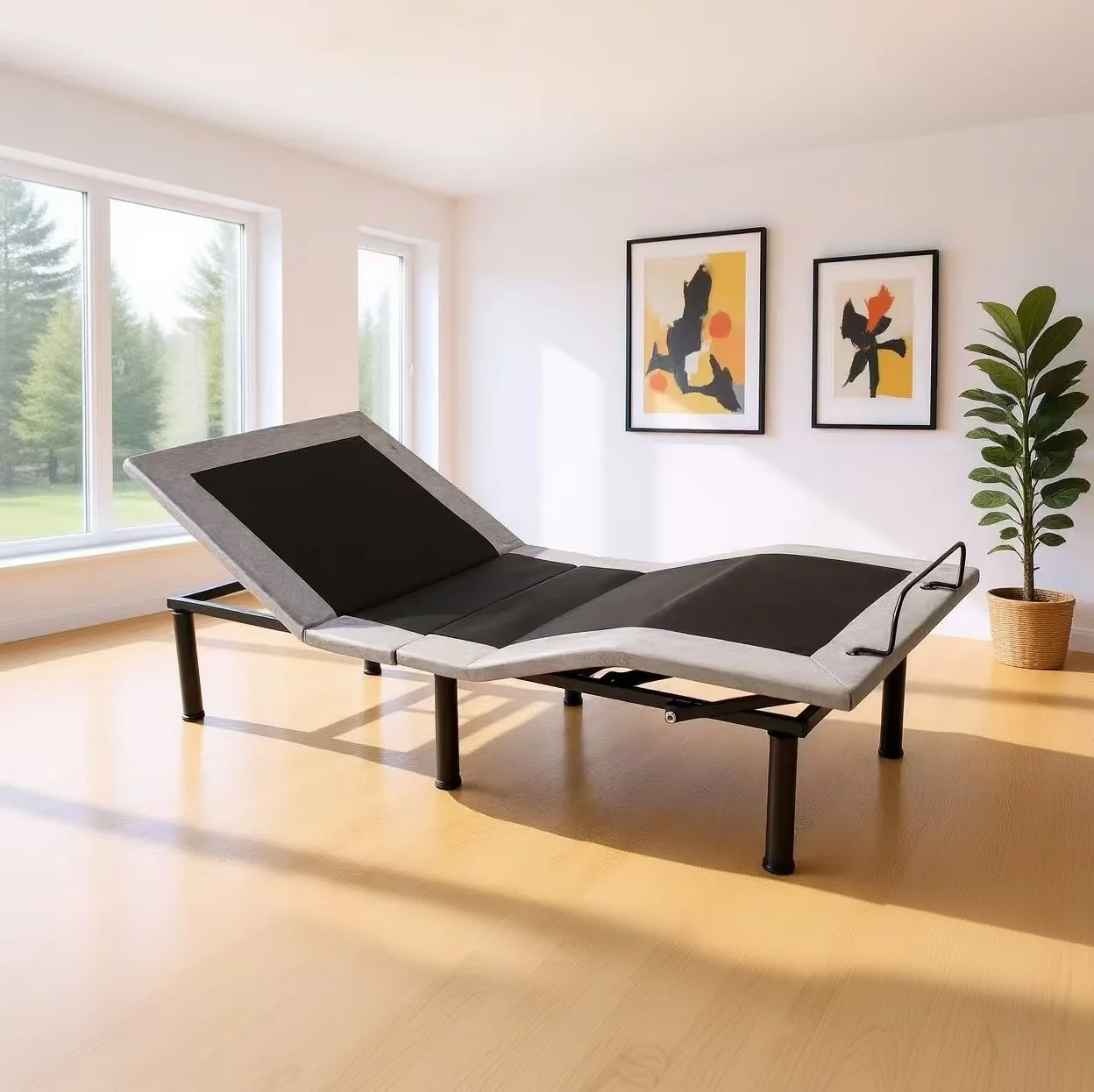 إطار سرير حديث خارجي ذكي من الحديد قابل للتعديل للاستخدام في الشقة والفيلا