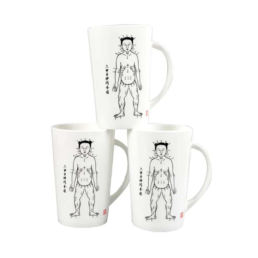 ZHONGYAN TAIHE-Xícara De Chá De Porcelana, Caneca De Café Em Caixa De Presente, Fine Bone China, Breakfast Home Kitchen Branco, 400 ml, Estilo Euro