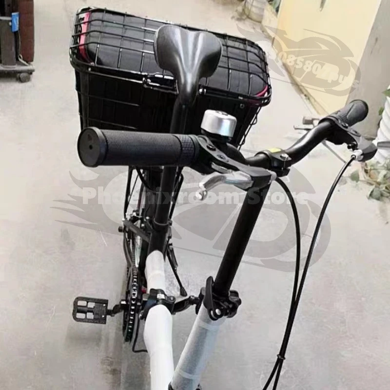 Large Size 50cm Bold Front Frame Bicycle Basket Tricycle Rear Basket with Inner Bag Can Carry Pet School Bag Helmet
