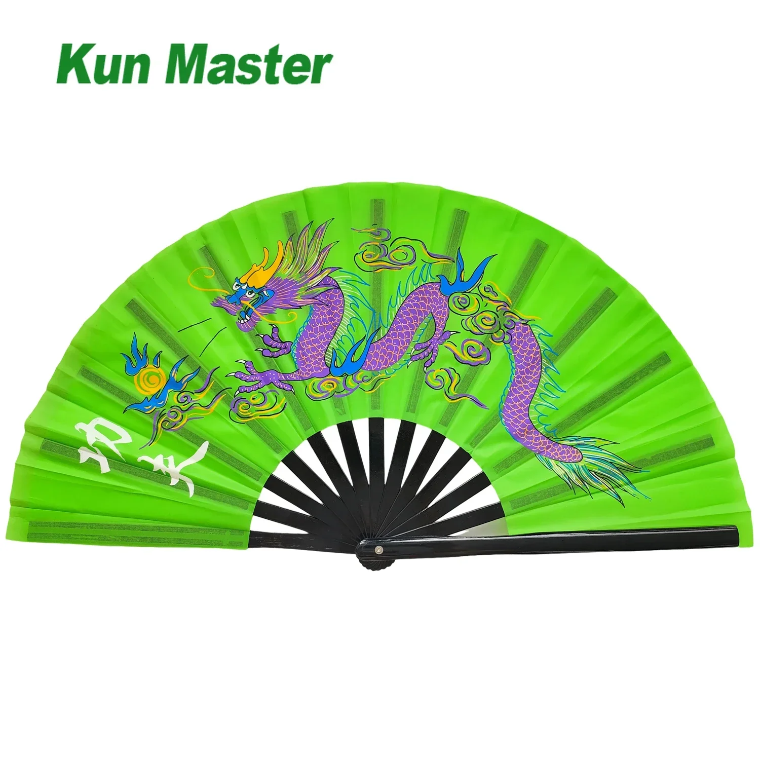 

Martial Art Tai Chi Fan Bamboo Frame Silk Cover 13.4in/34cm Stainless Rivets Crisp Sound Kung Fu Wushu Cosplay Smooth Action