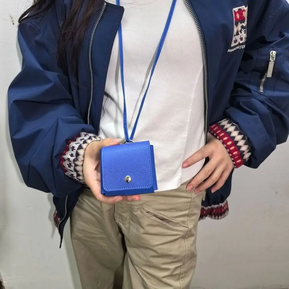 Портативная подвесная сумка для наушников из искусственной кожи, многофункциональная сумка для губной помады, держатель для карт, квадратный маленький кошелек для монет, женский