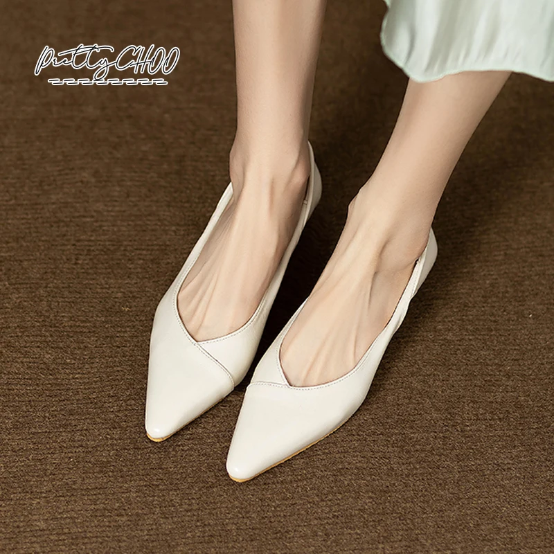 Brand Design Hollow Out Folded Heel Shoes Woman Soft Leatherette Point Toe Dress Shoes Ladies Comfort Office Zapatos in Blue