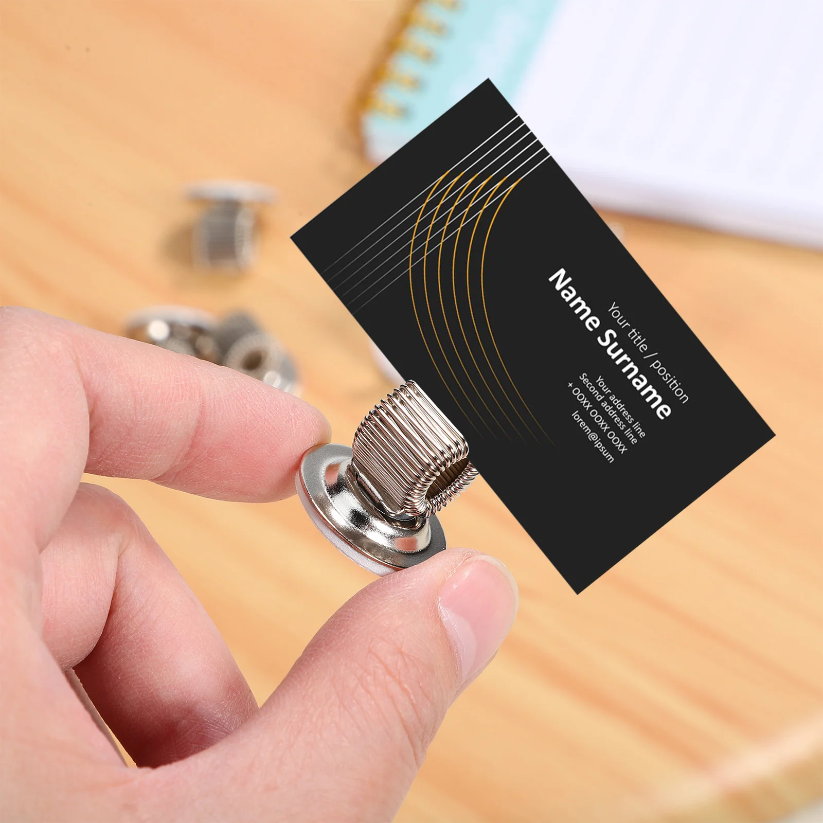 10 Pcs Self Adhesive Pencil Holder Glued Rotating Insert Nice Clips For Notebook Metal