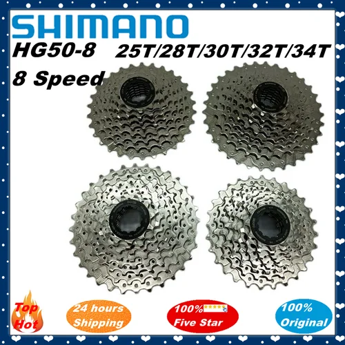 SHIMANO CLARIS-piñón de Cassette de carretera de 8 velocidades, CS-HG50-8 1-28T, 11-30T, 11-32T, 12-25T 11-34T, HYPERGLIDE, piezas originales